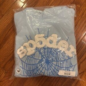 Sp5der “Sky blue” hoodie medium